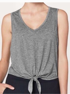 lululemon athletica Gray V-Neck Tie-Front Tank